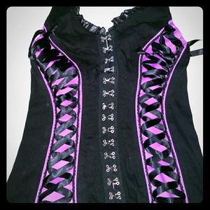 Purple and black "corset" top