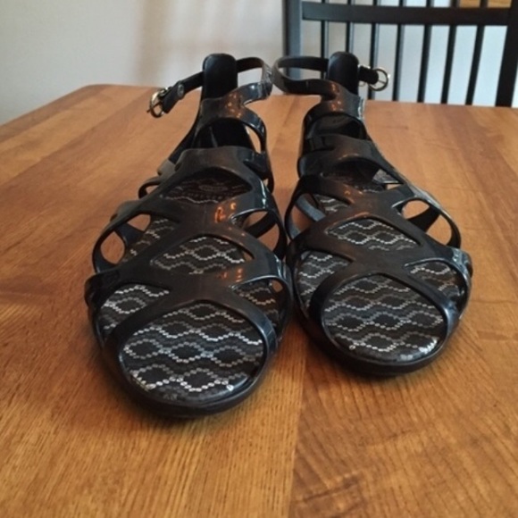 Black Jelly Gladiator Sandals