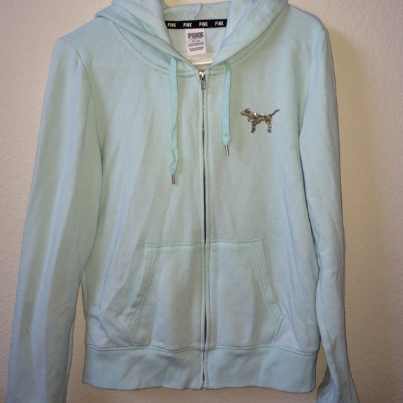 NEVER WORN Baby Blue Victoria Secret Zip up