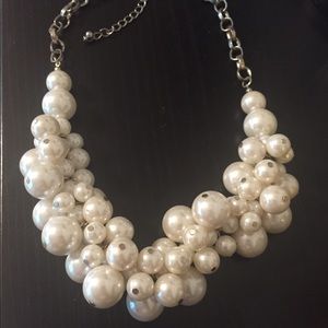 Ann Taylor Pearl Cluster Statement Necklace