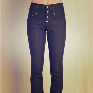 High waisted black skinny jeans