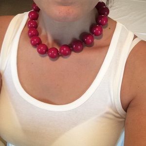 Chunky beaded red necklace