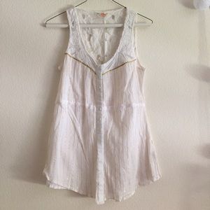 Free People White Gold Tank