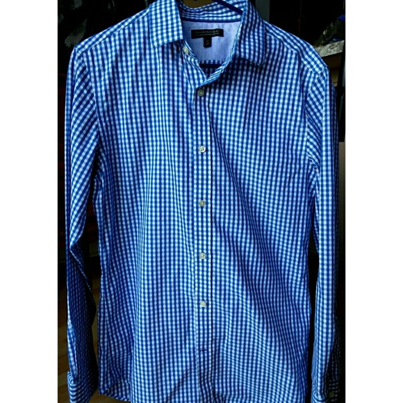 Men's Blue Checkered Button-Up - Picture 1 of 1