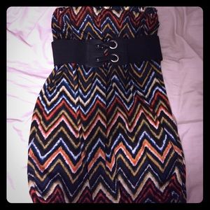 Strapless dress w/belt