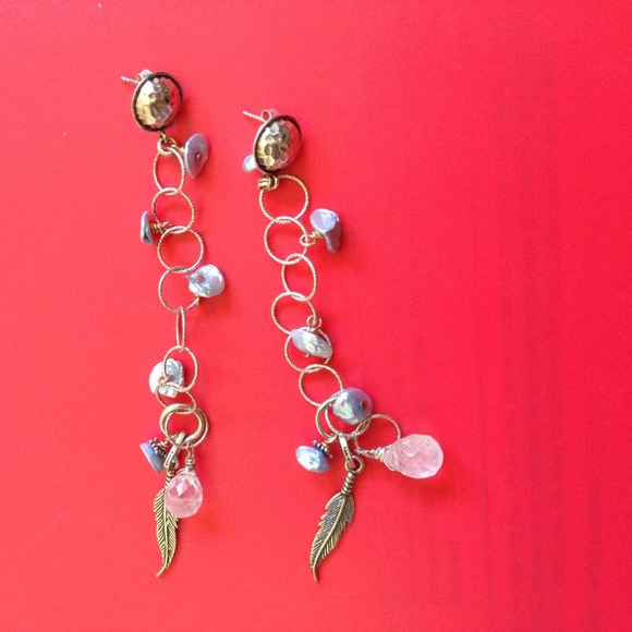 Azura Pacific Accessories - New Tessa 925 rose quartz earrings