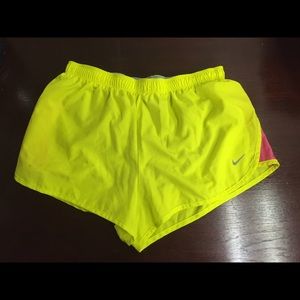 Nike womens dri fit shorts! Yellow & pink
