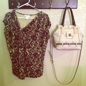 Michael Kors Asymmetrical Stretch Lace Blouse