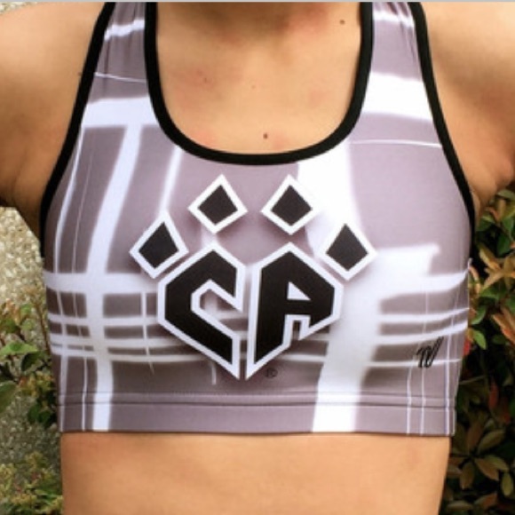 Cheer athletics hashtag sports bra