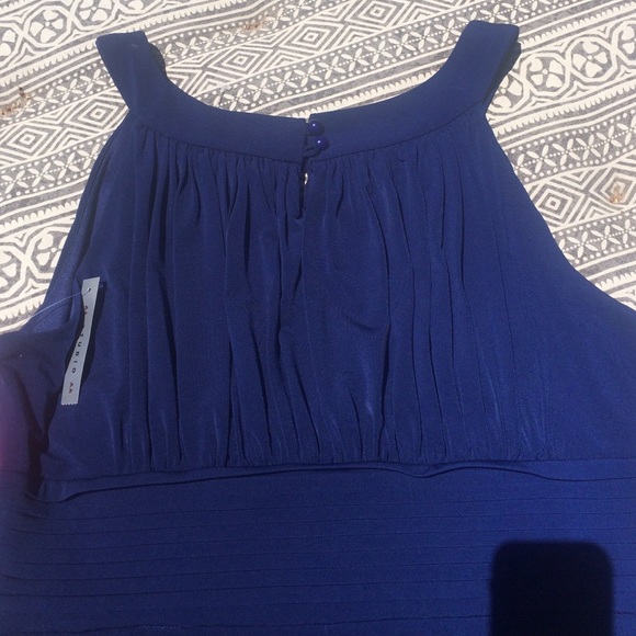 Navy blue stretchy soft dress new marked 16 fits 12 to 14 - Picture 3 of 7