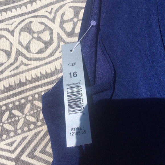 Navy blue stretchy soft dress new marked 16 fits 12 to 14 - Picture 4 of 7
