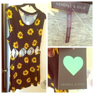 Kendall & Kylie Pac Sun sunflowers floral dress