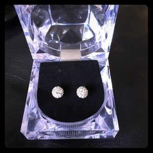 Crystal earrings in box
