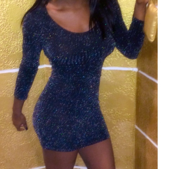 Black Sequined BodyCon Dress