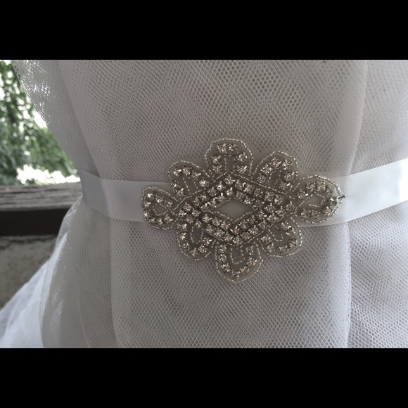 Simple bridal or bridesmaids sash. Rhinestone