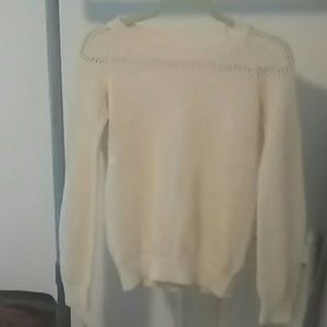 White knitted sweater