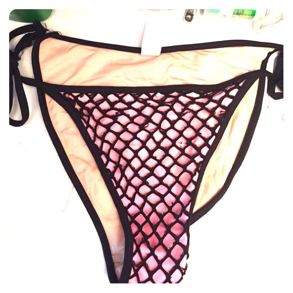 XS pink and black bathing suit bottoms
