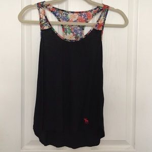 Black/Floral Abercrombie & Fitch Tank Top