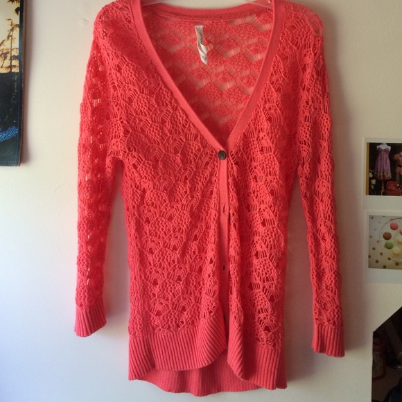 Bright coral cardigan