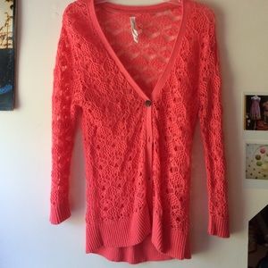 Bright coral cardigan