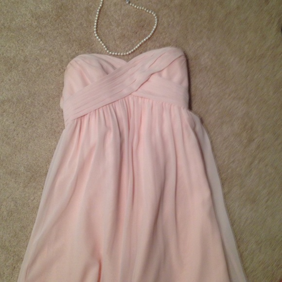 Pink long prom dress