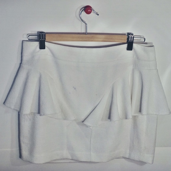 White Peplum Skirt