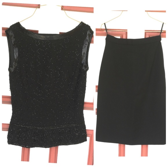 Vintage Pure Wool Top+Skirt