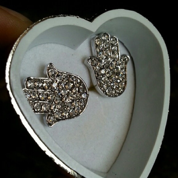 Silver hand earrings 1 for $9 or 2 for $12 - Picture 2 of 2