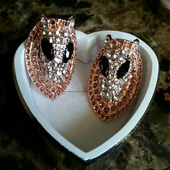 Rose/silver toned alien earrings 2 for $12