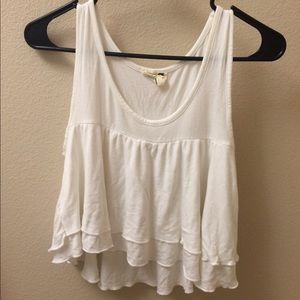 White ruffled crop top