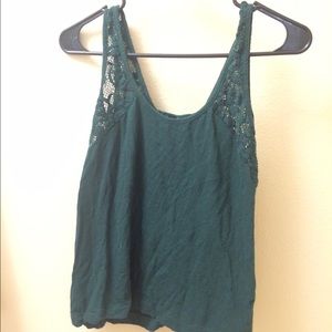 Green laced tank top
