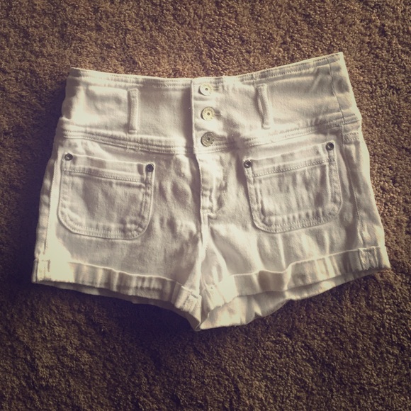 White High Waisted Shorts