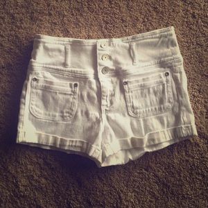 White High Waisted Shorts