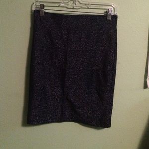 Navy blue sparkly pencil skirt