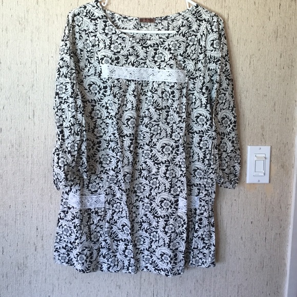 dmbm Black & White Patterned Top