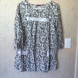 dmbm Black & White Patterned Top