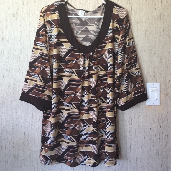 American City Wear Brown Patterned Top