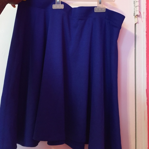 Plus Size Royal Blue Skater Skirt