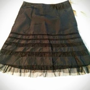 Black silk skirt