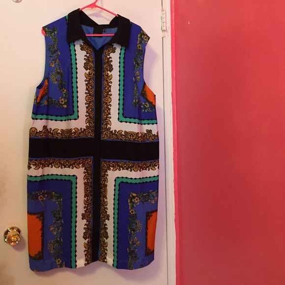 Baroque Print Multicolor Shirt Dress