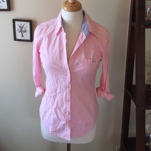 Vineyard vines pink and white stripe blouse