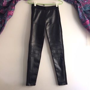 Zara Black Faux Leather Leggings