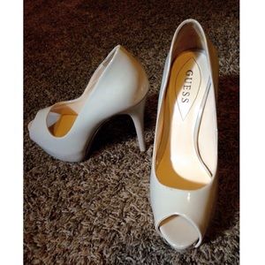Guess nude platform heels