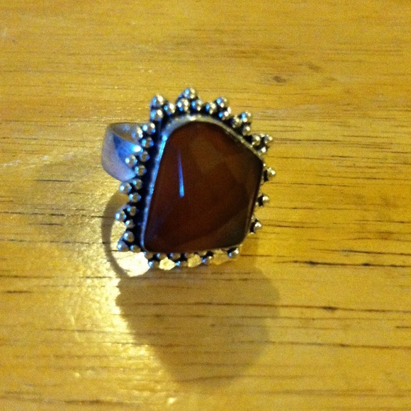 Faced gem  925 ring