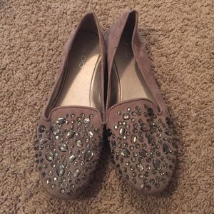 Jeweled Aldo grey flats