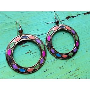 💕colorful| boho hoop earrings