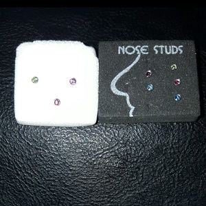Lot of 8 colored nose studs