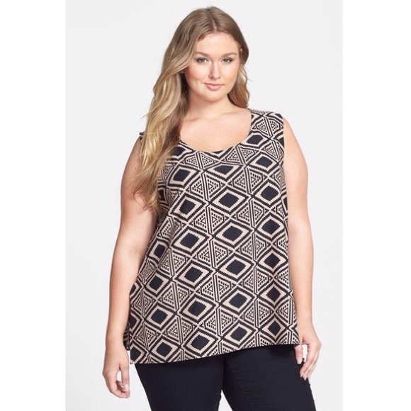 RESERVED West Kei Woven Print Tank - Black/Taupe
