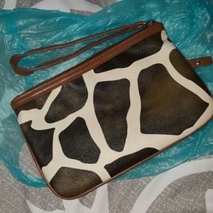 Giraffe print wristlet