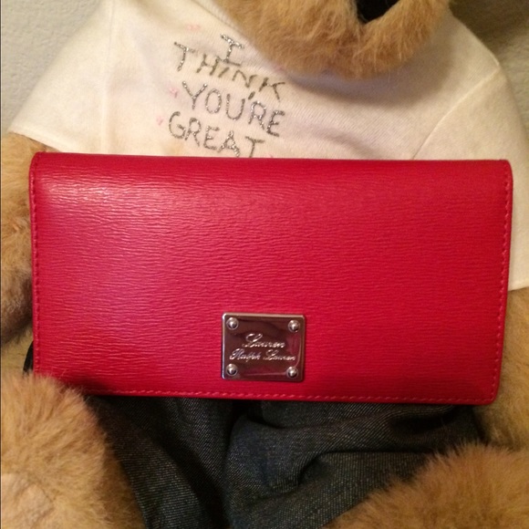 Ralph Lauren Saffiano leather wallet in red